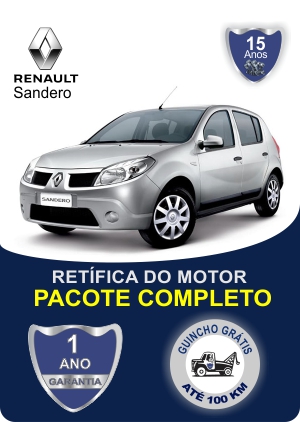 Retífica de motor Renault Sandero com garantia pacote completo Rw motores